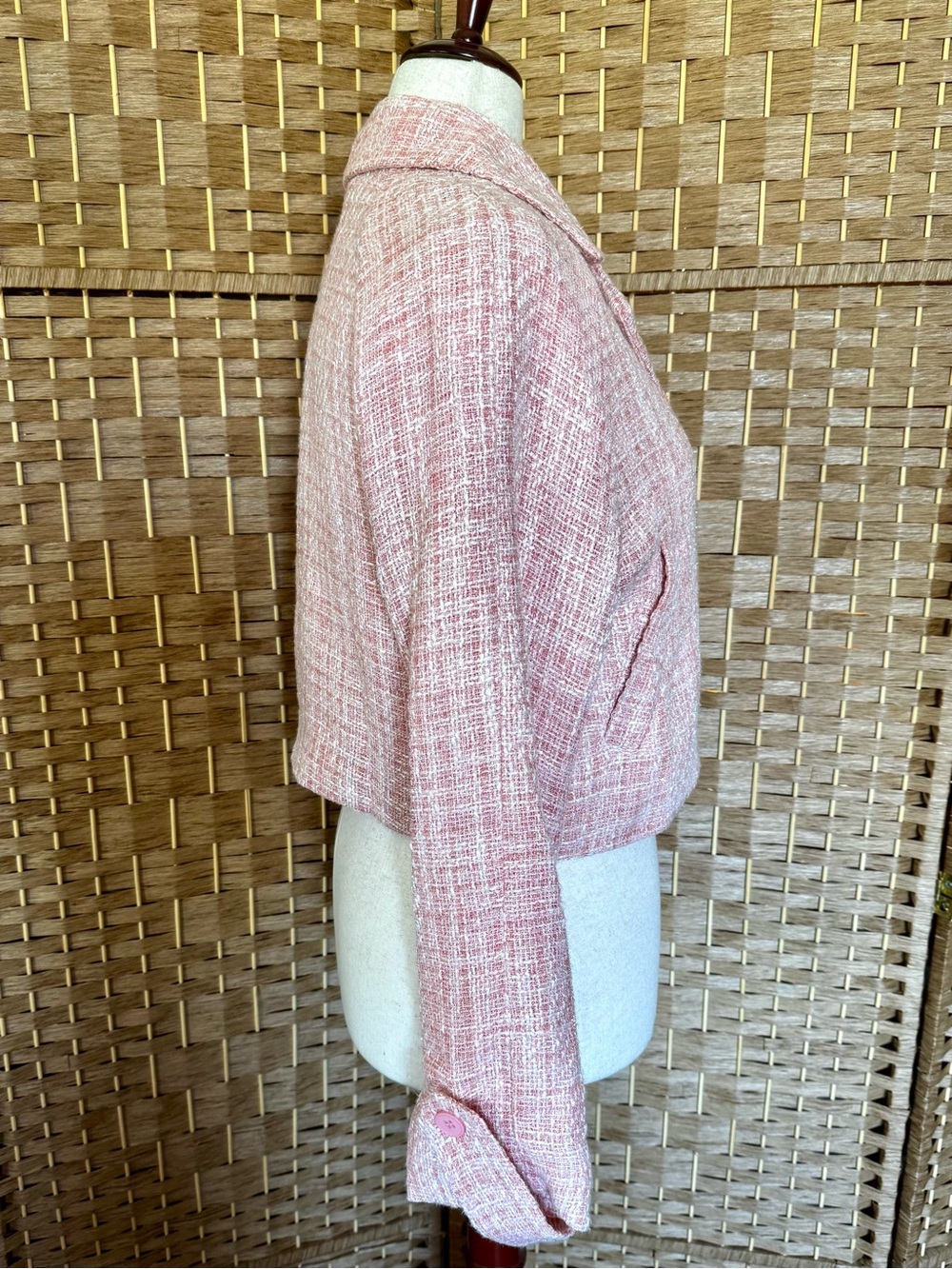 NWT Area Stars pink & ivory Ursula tweed
cropped jacket L - Picture 8 of 15